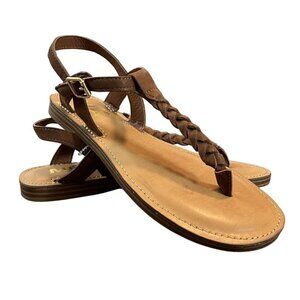 MIA Kids NWOT Brown Braided Annae Side Buckle Sandal Size 3